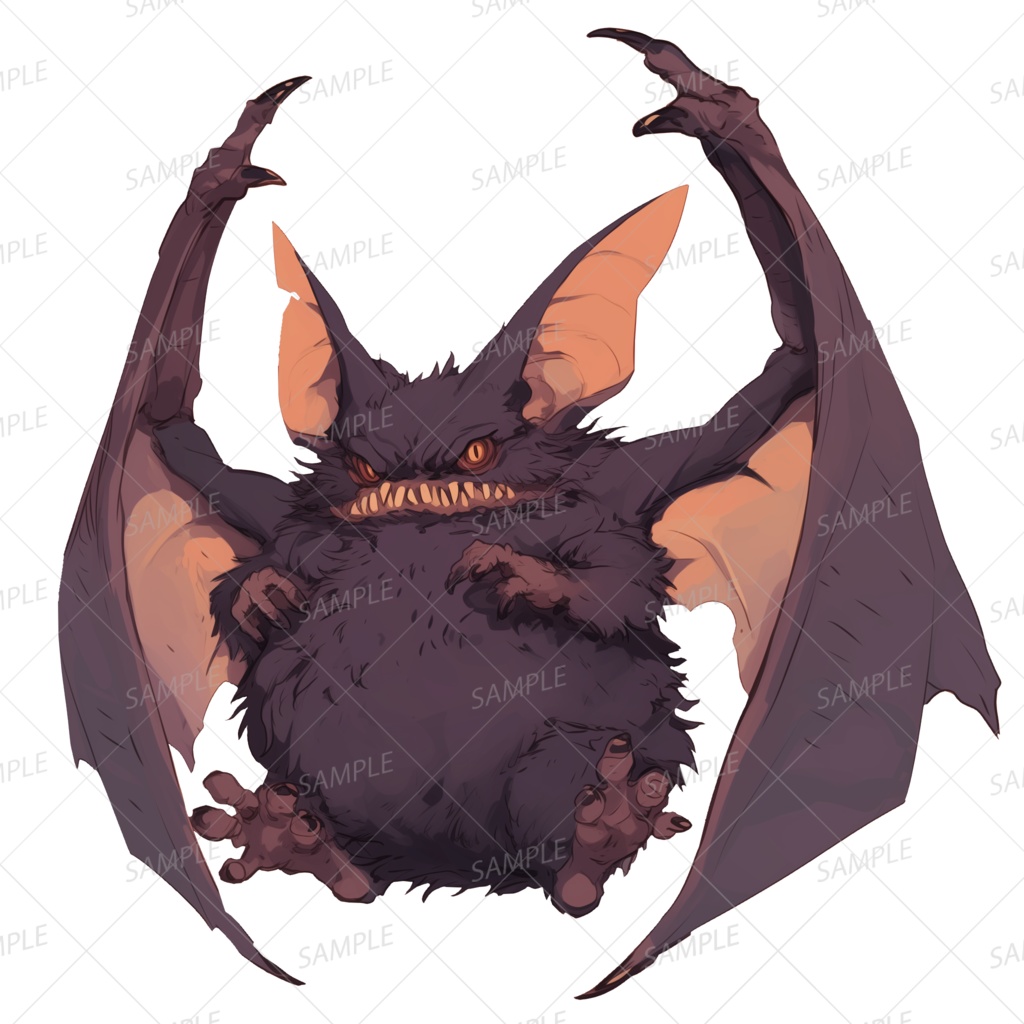 【神話生物】空飛ぶ悪夢の毛玉_透過