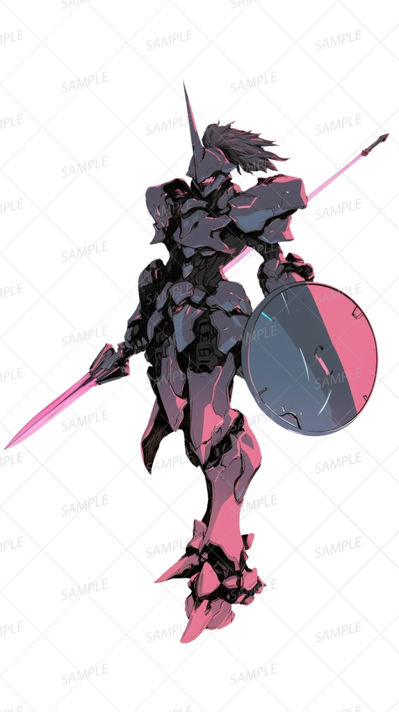 【神話生物】黒盾の機鎧士_立ち絵透過