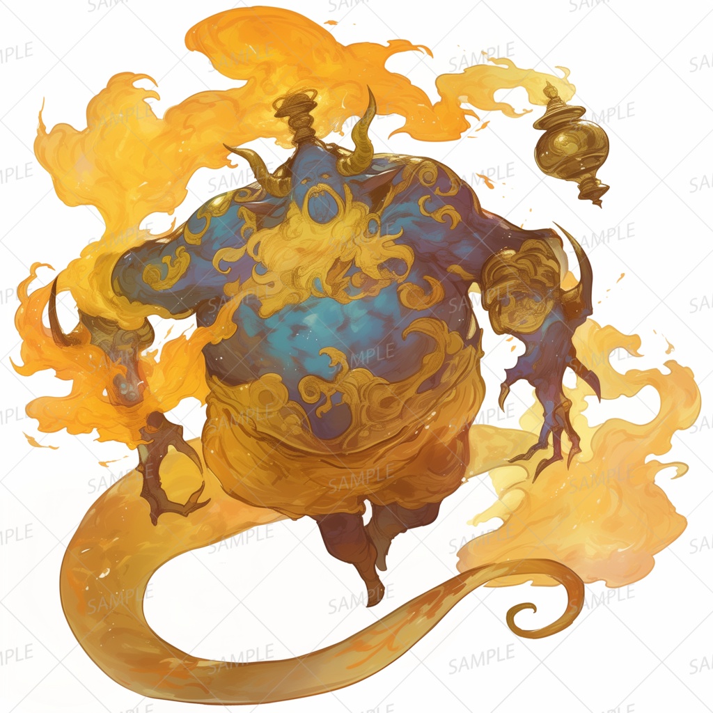 【神話生物】三つの願いを叶える壺炎魔神