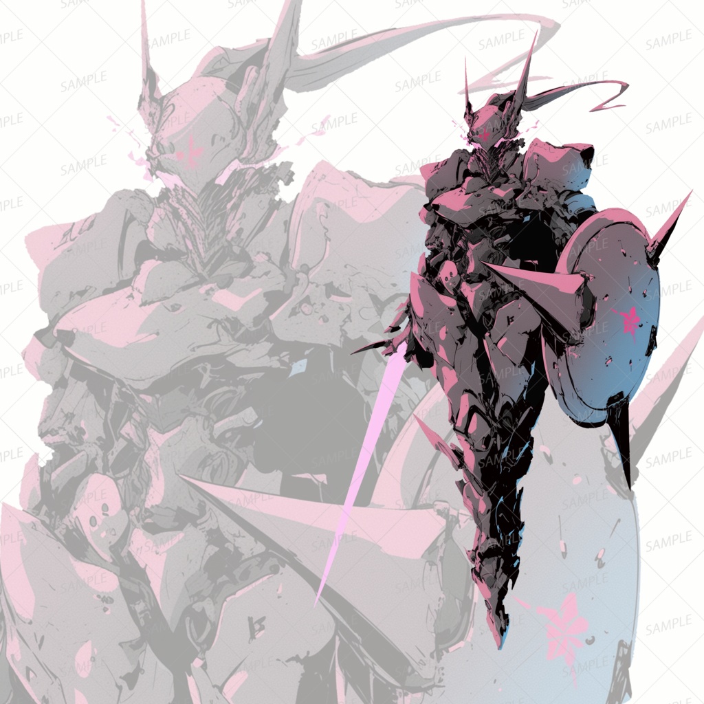 【神話生物】冥界を統べる黒き鋼騎士_立ち絵透過
