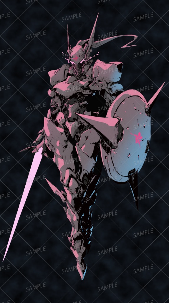 【神話生物】冥界を統べる黒き鋼騎士_立ち絵透過