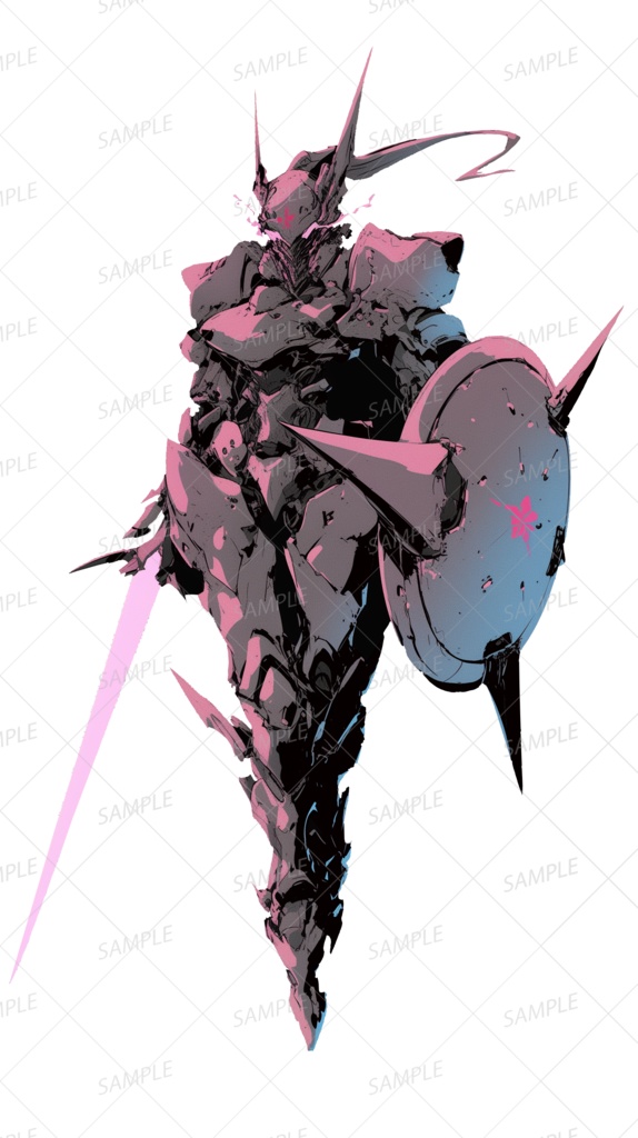 【神話生物】冥界を統べる黒き鋼騎士_立ち絵透過