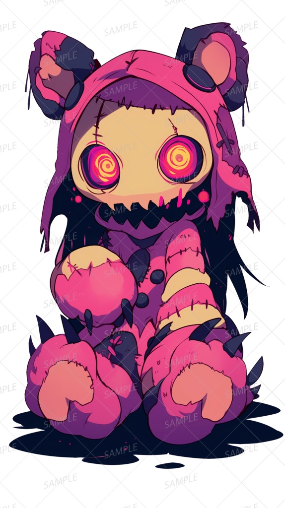 【神話生物】病みカワキルくまデビル_立ち絵透過