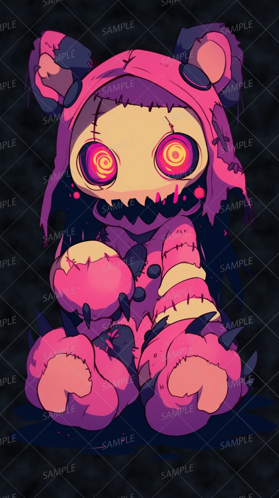 【神話生物】病みカワキルくまデビル_立ち絵透過