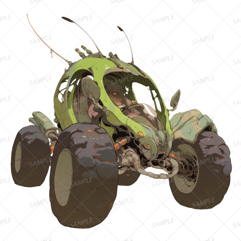 【神話生物】荒野の駆動甲虫バギー_透過