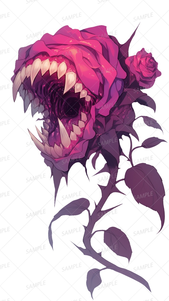 【神話生物】棘花に囁く奈落の口_立ち絵透過