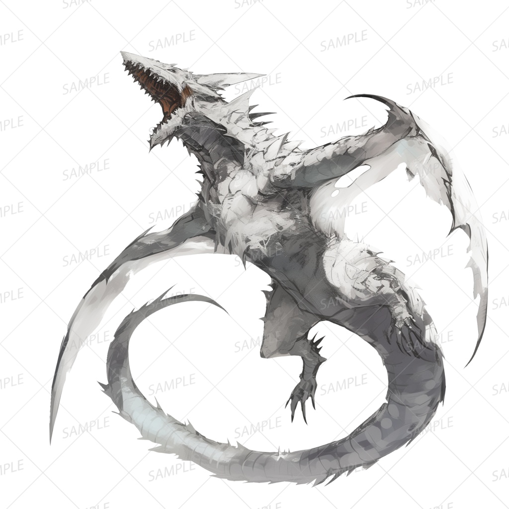 【神話生物】白刃竜ヴァルグレイス_透過