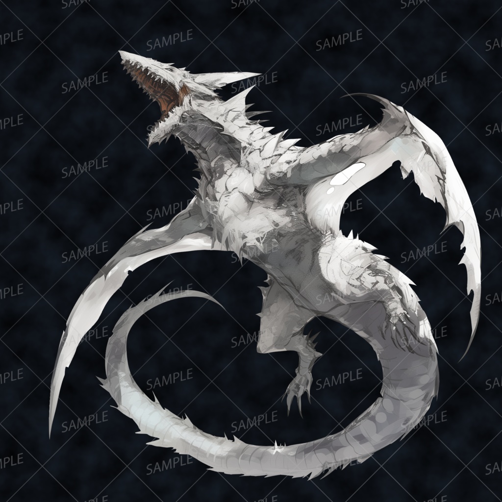 【神話生物】白刃竜ヴァルグレイス_透過