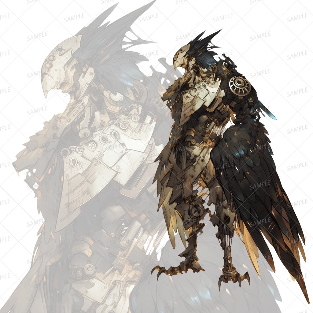【神話生物】記憶を刈る機装戦鳥_立ち絵透過