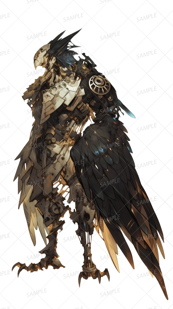 【神話生物】記憶を刈る機装戦鳥_立ち絵透過