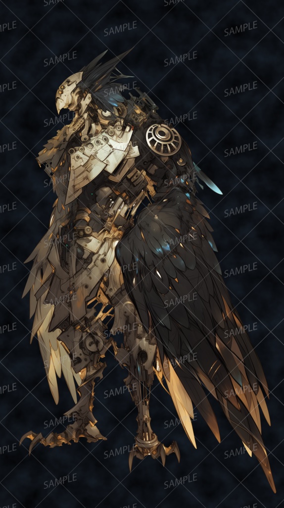 【神話生物】記憶を刈る機装戦鳥_立ち絵透過