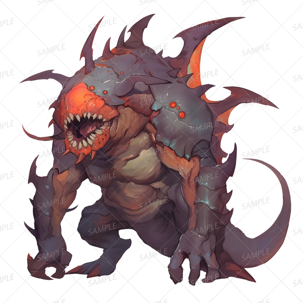 【神話生物】深海から這い出た殻喰らい_透過