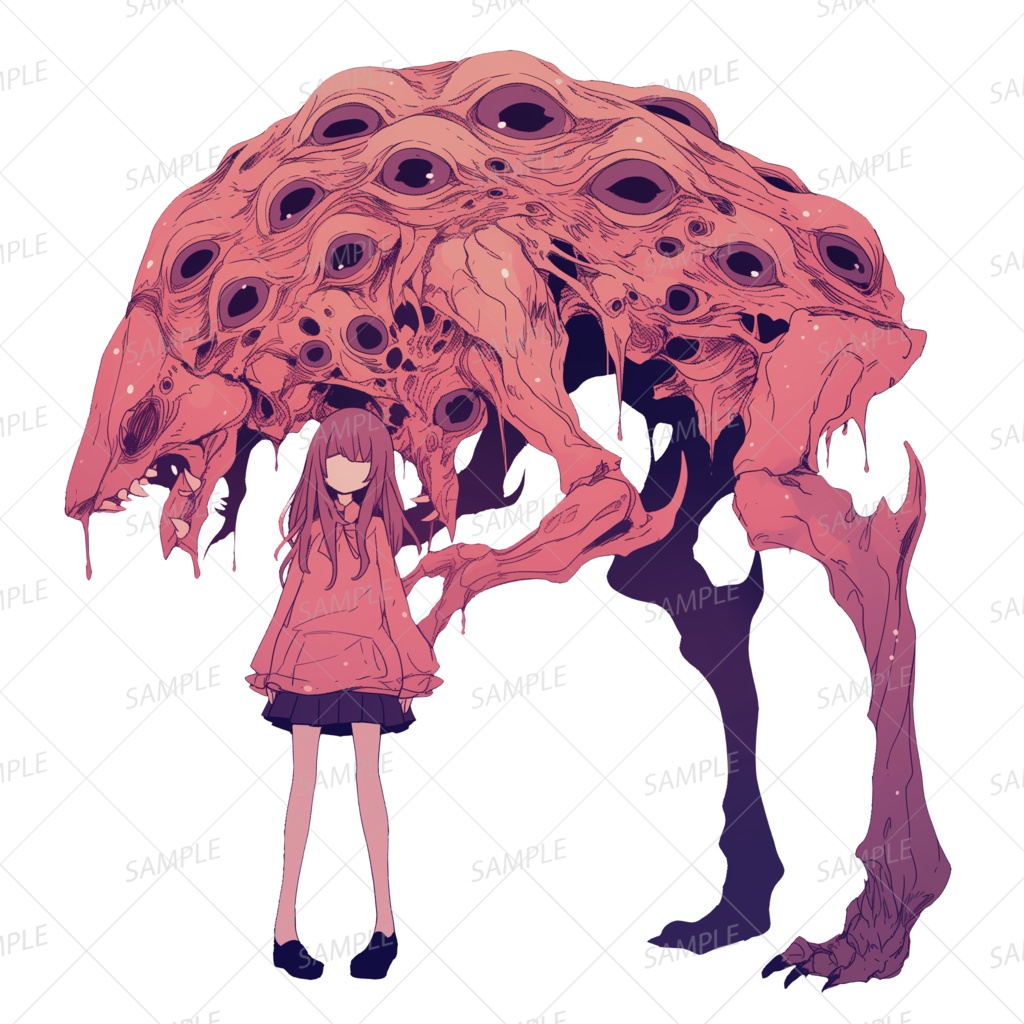 【神話生物】少女に擬態する人喰い肉塊獣_透過