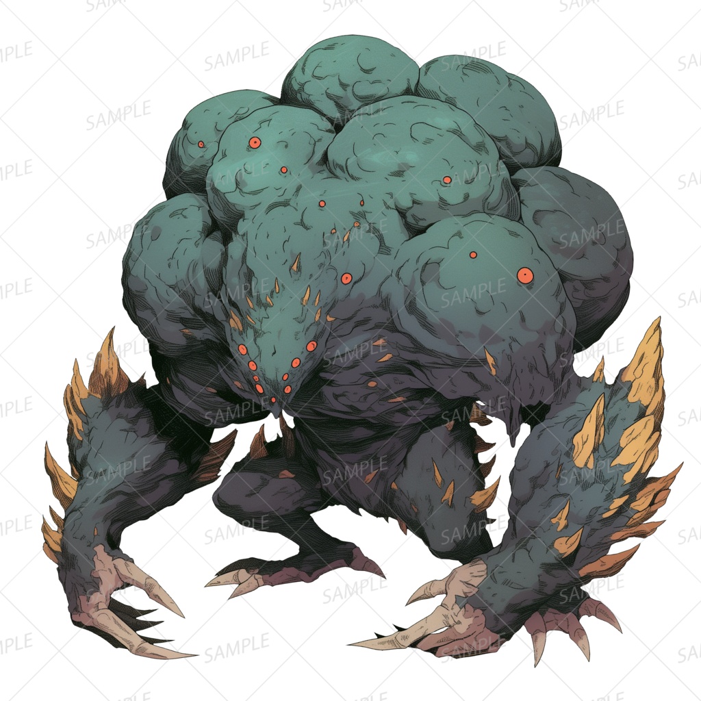 【神話生物】多眼の巨塊地殻獣_透過