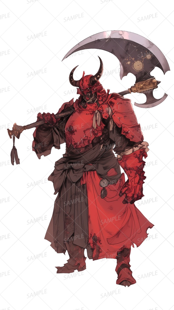 【神話生物】双角の血染め破滅鬼_立ち絵透過