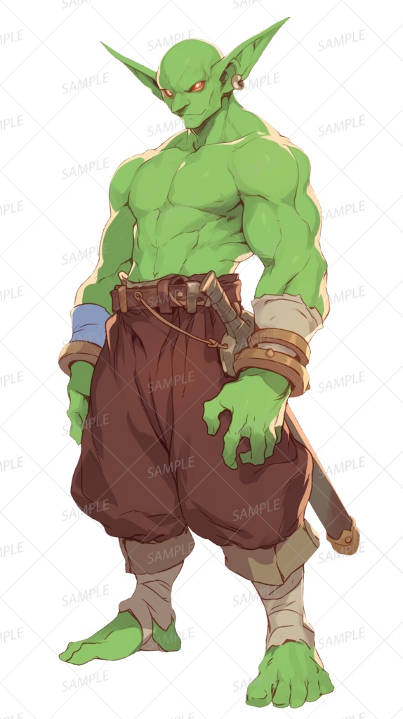 【神話生物】反逆の小鬼剣豪_立ち絵透過