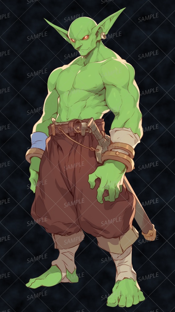 【神話生物】反逆の小鬼剣豪_立ち絵透過