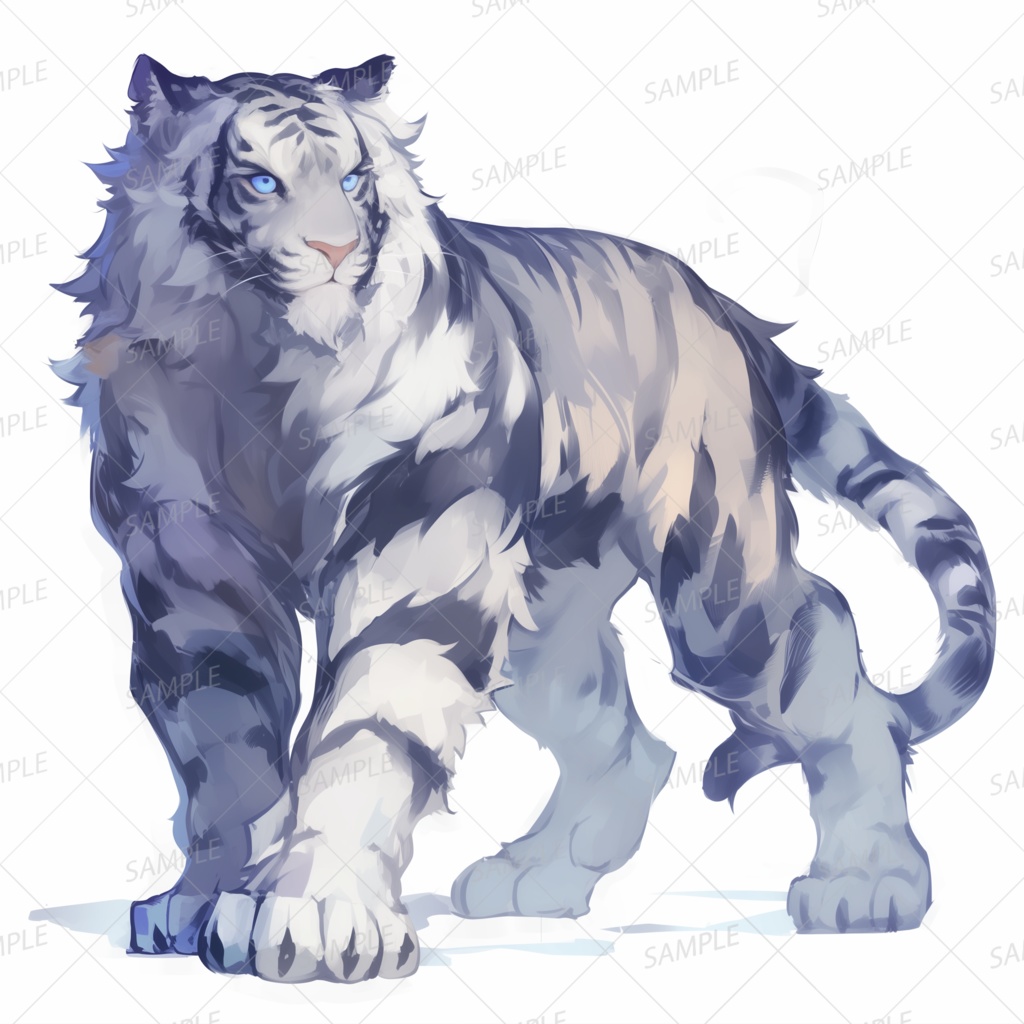 【神話生物】蒼銀の猛爪白虎