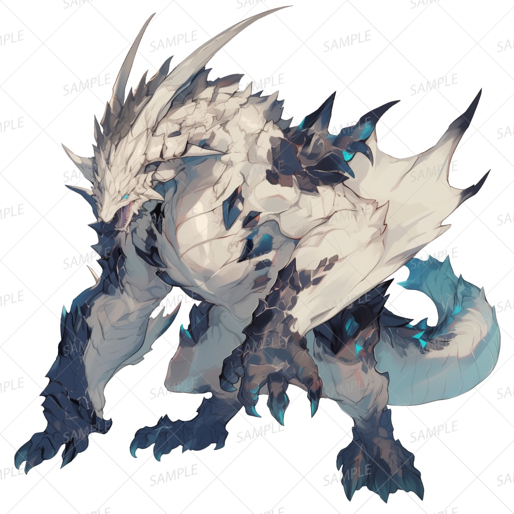 【神話生物】蒼晶竜グラシアノクス_透過