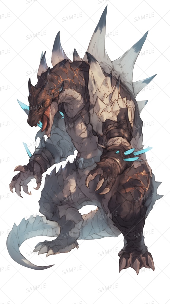 【神話生物】氷砕竜グランバリオス_立ち絵透過