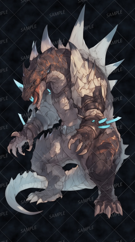 【神話生物】氷砕竜グランバリオス_立ち絵透過