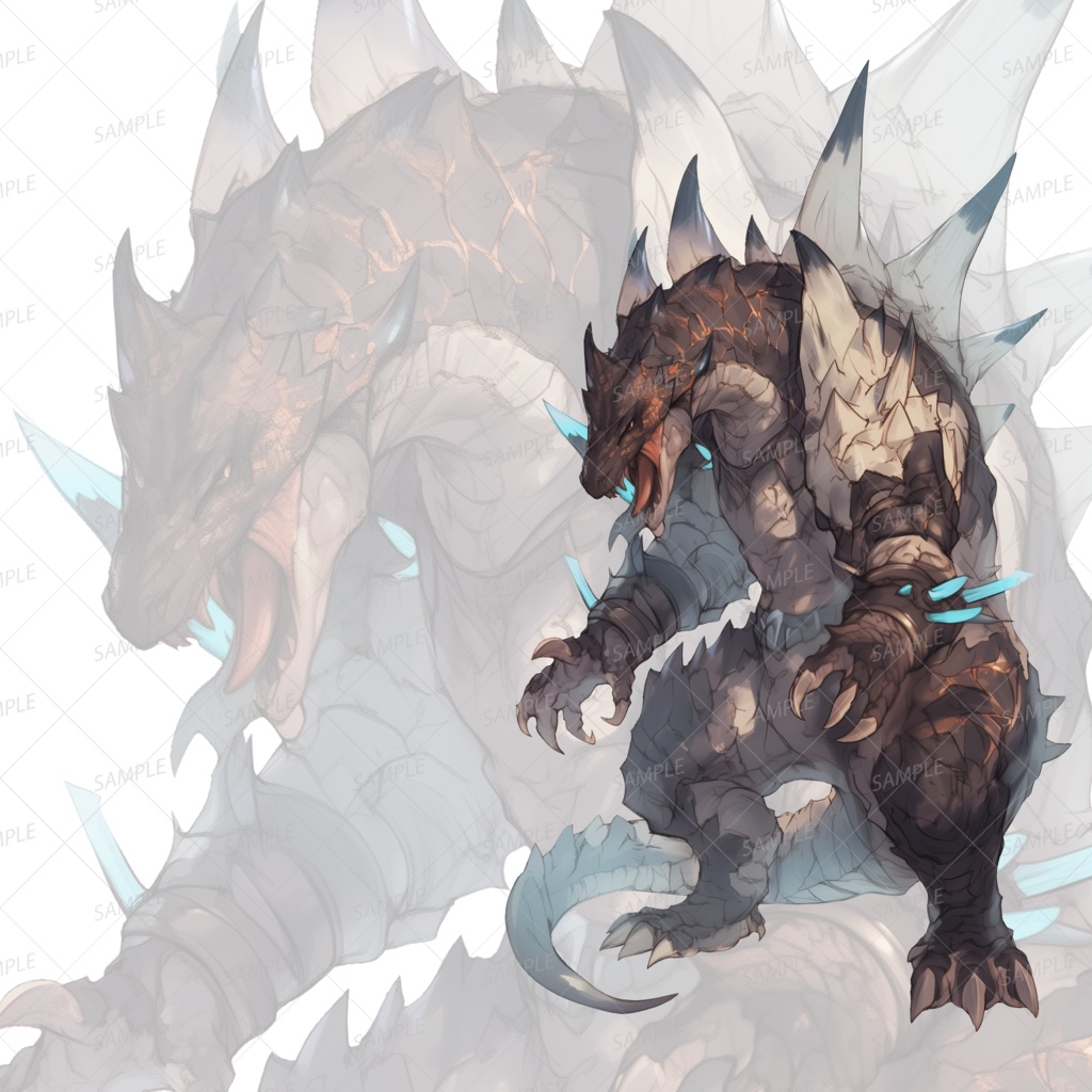 【神話生物】氷砕竜グランバリオス_立ち絵透過