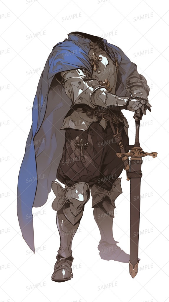 【神話生物】青衣のデュラハン_立ち絵透過