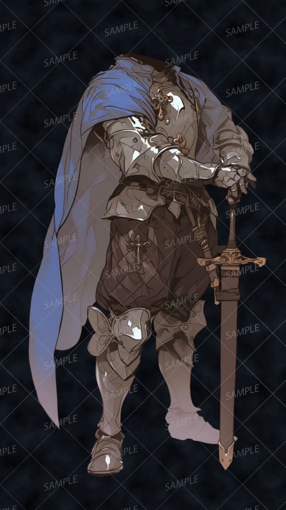 【神話生物】青衣のデュラハン_立ち絵透過