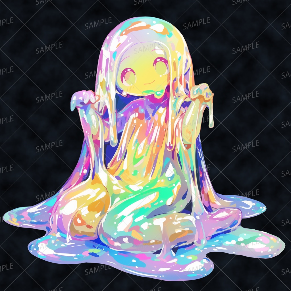 【神話生物】虹粘体のすみれ_透過