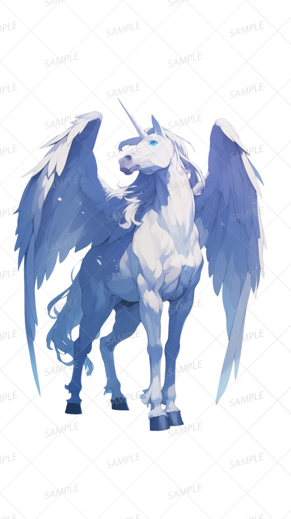 【神話生物】蒼天の聖獣エイルシア_立ち絵透過
