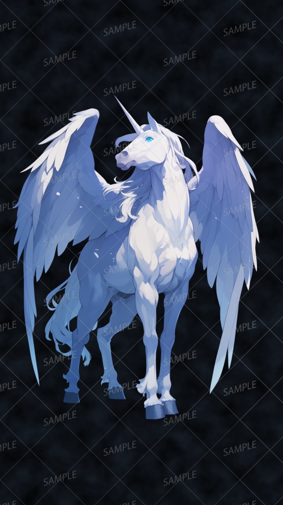 【神話生物】蒼天の聖獣エイルシア_立ち絵透過