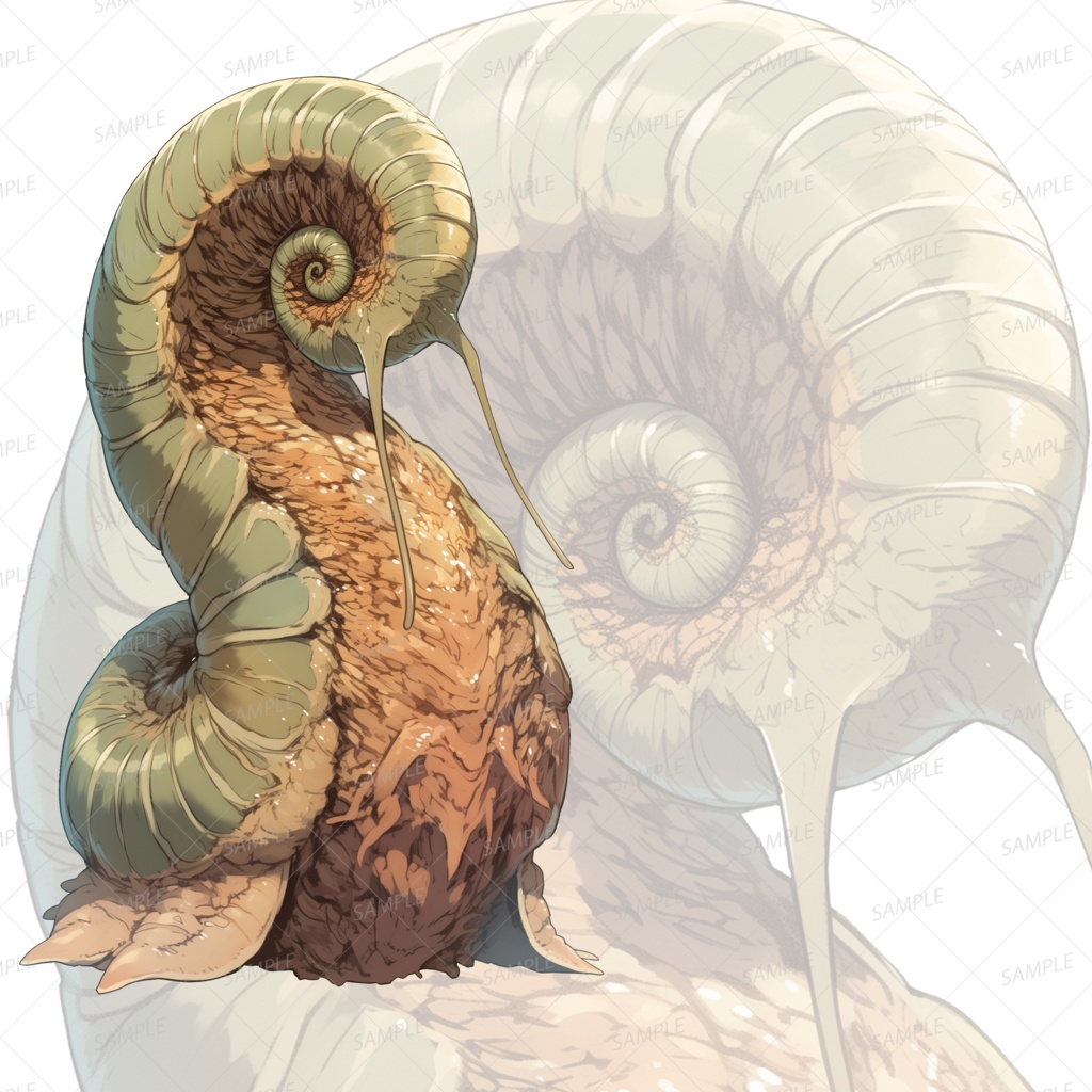 【神話生物】螺旋殻の大蝸牛_立ち絵透過
