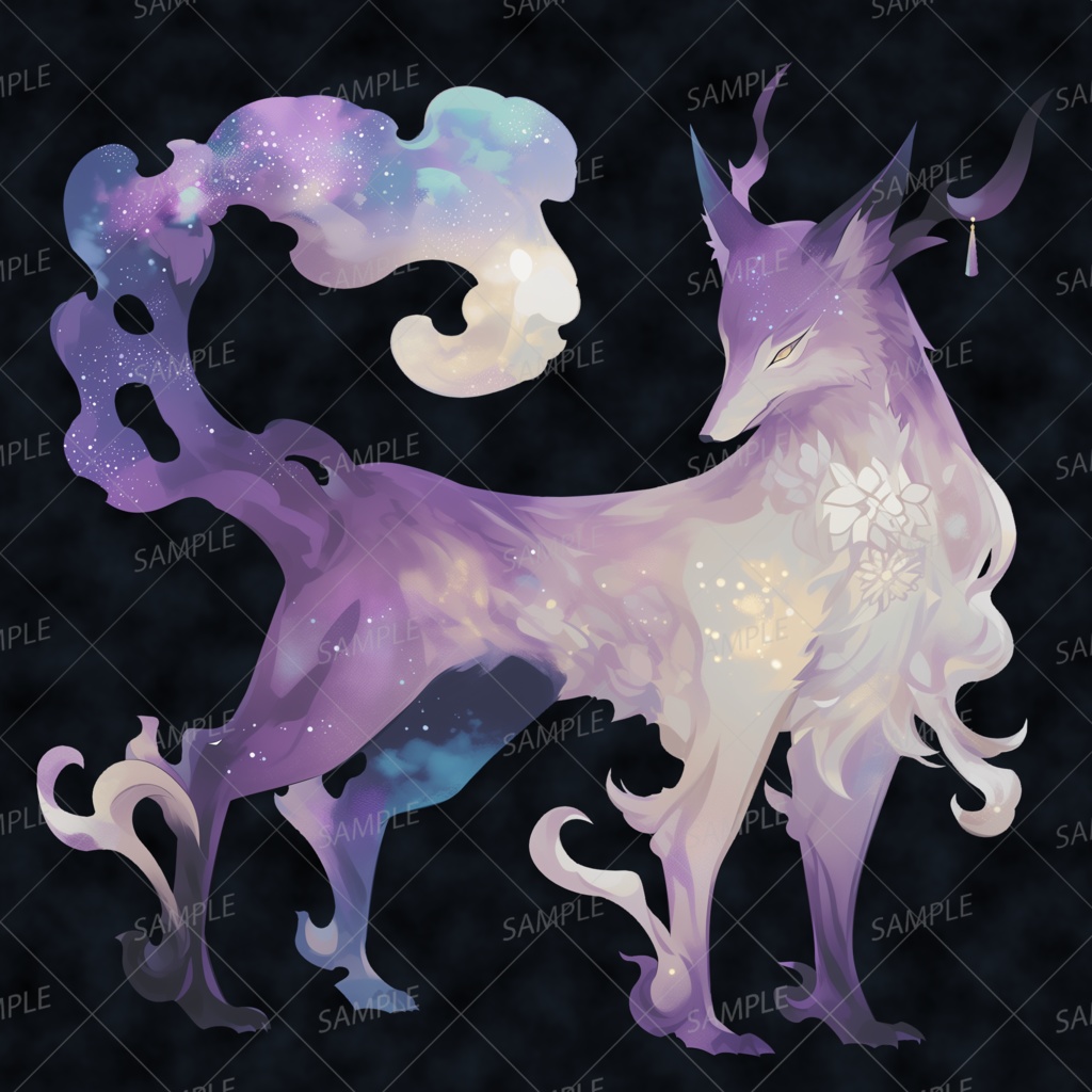 【神話生物】星をまとう幻狐_透過