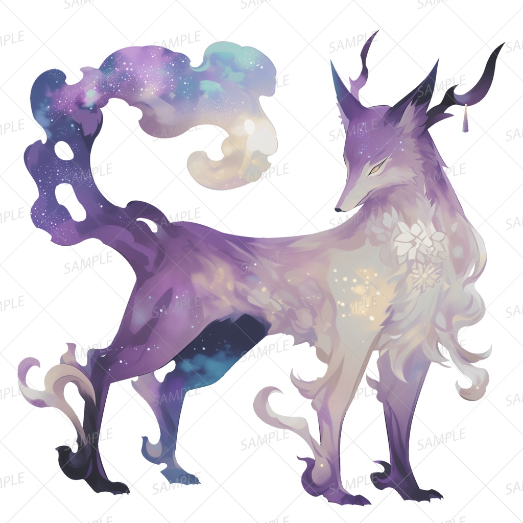 【神話生物】星をまとう幻狐_透過