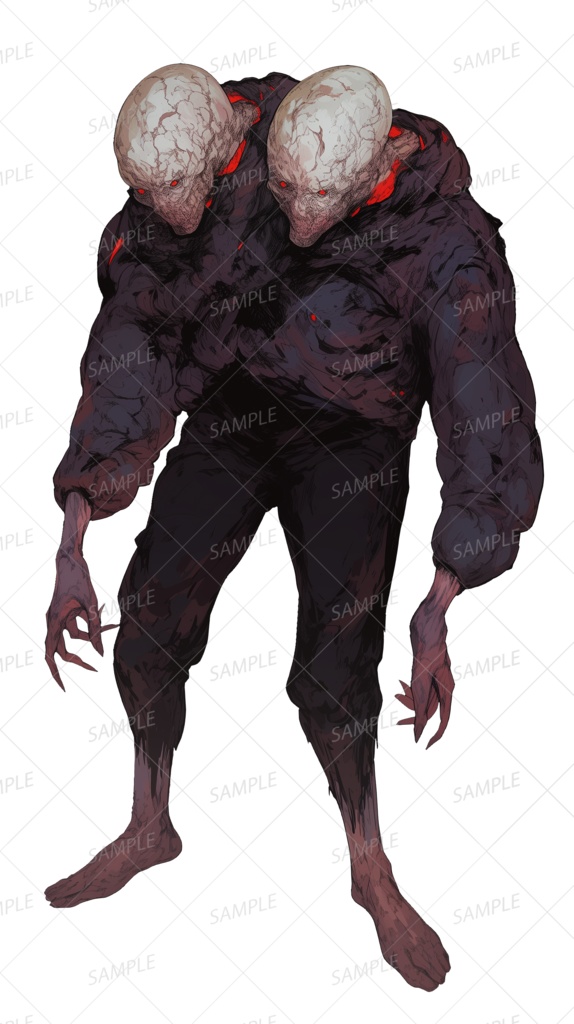 【神話生物】双頭の異形ドッペル_立ち絵透過