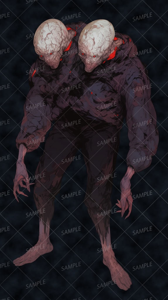 【神話生物】双頭の異形ドッペル_立ち絵透過