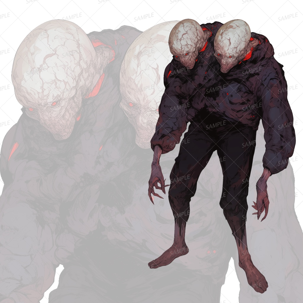 【神話生物】双頭の異形ドッペル_立ち絵透過