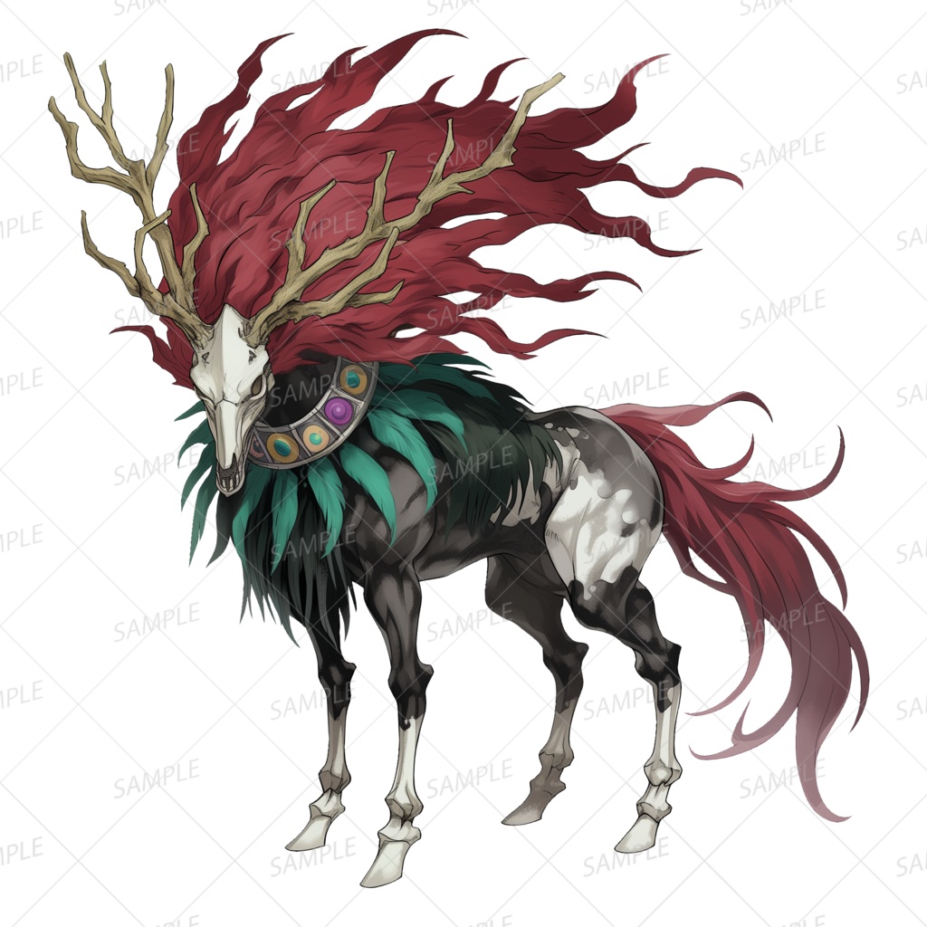 【神話生物】冥界を駆ける骸角獣_透過
