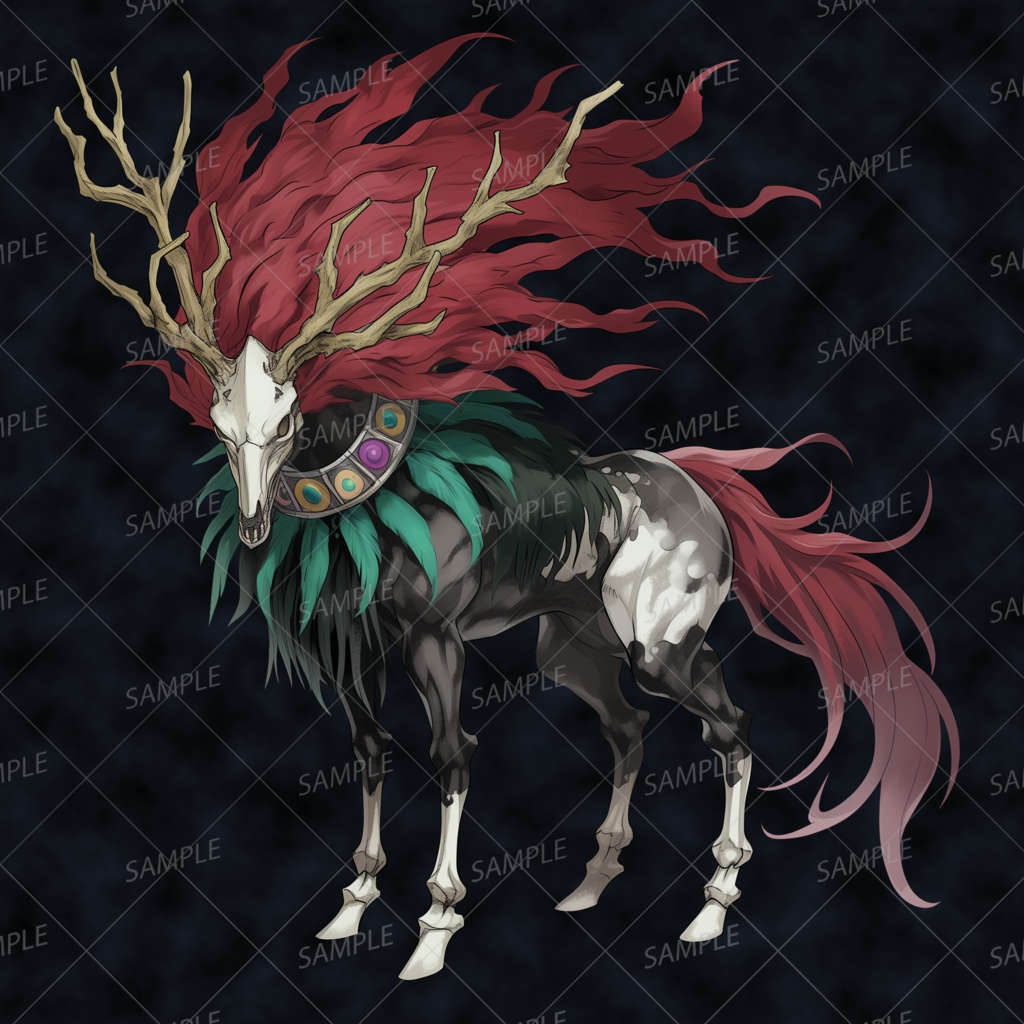 【神話生物】冥界を駆ける骸角獣_透過