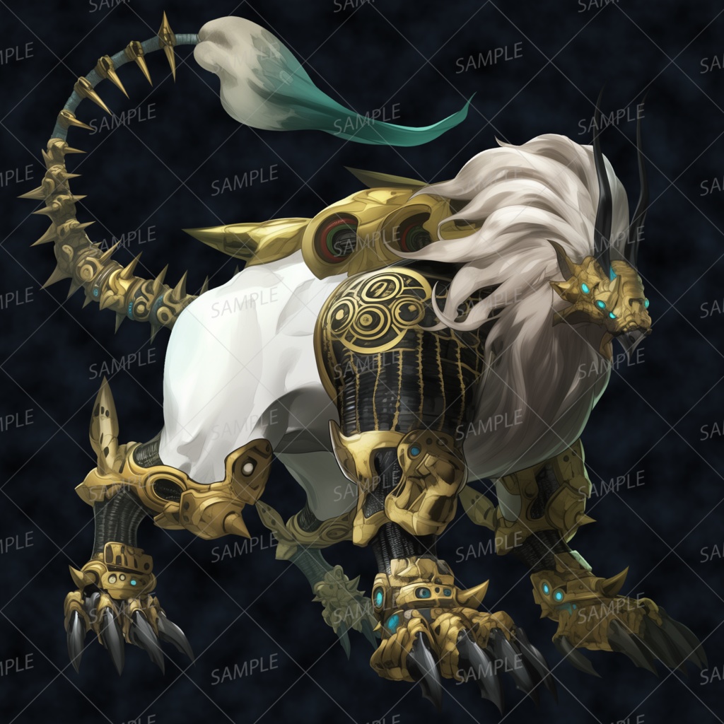 【神話生物】黄金装甲の王獣_透過