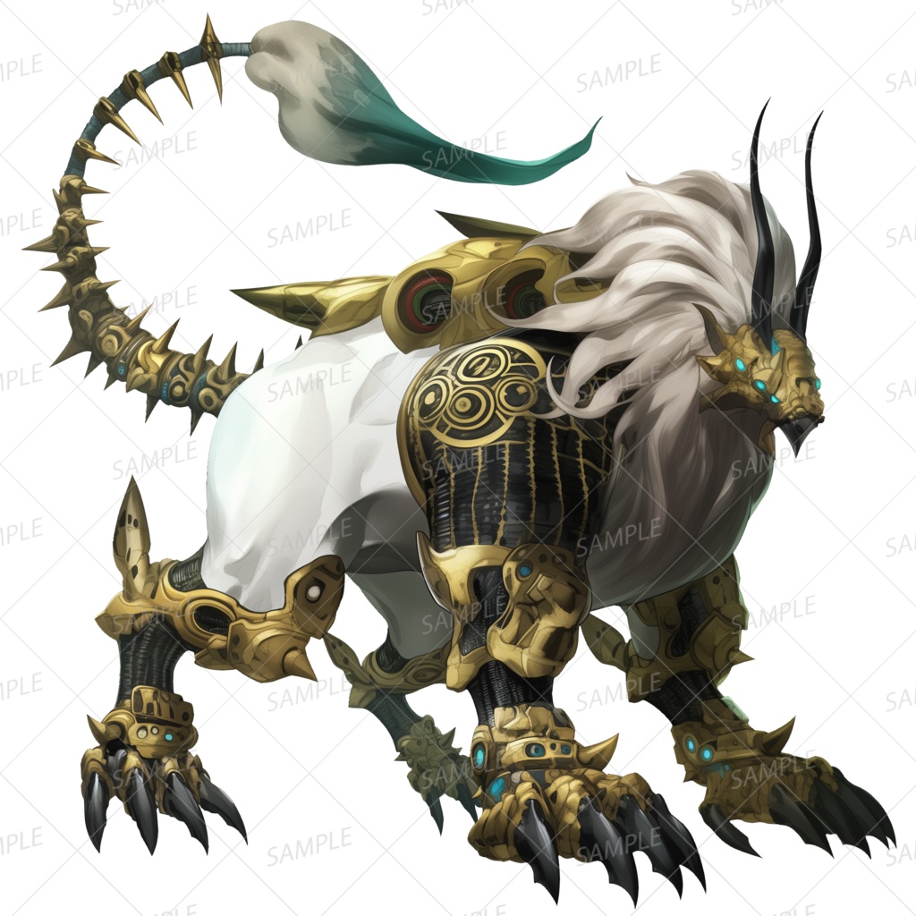 【神話生物】黄金装甲の王獣_透過