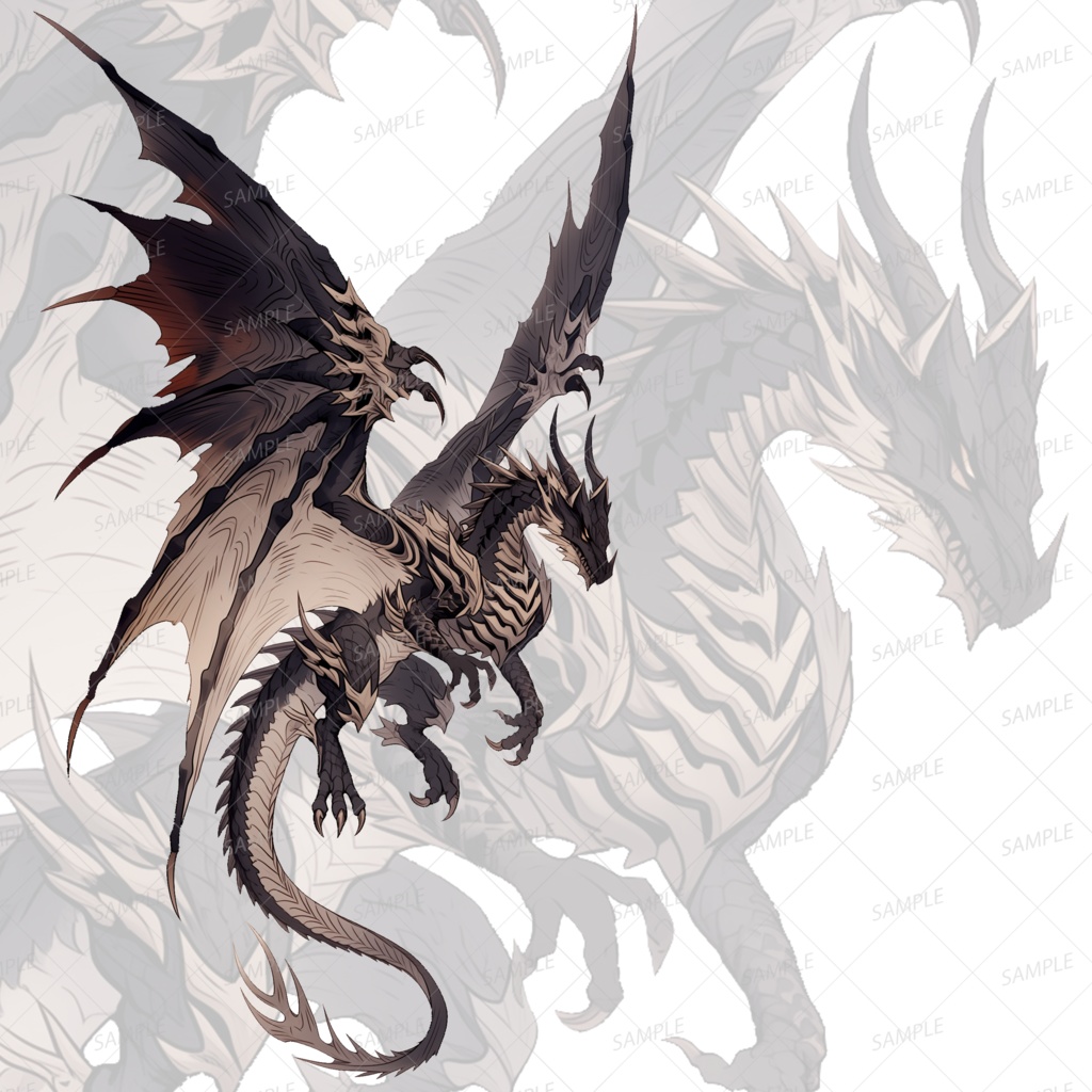 【神話生物】古翼竜アルセリオン_立ち絵透過