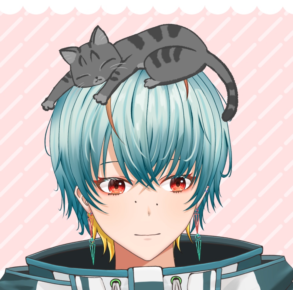【Vtuber向け素材】頭上でくつろぐねこちゃん