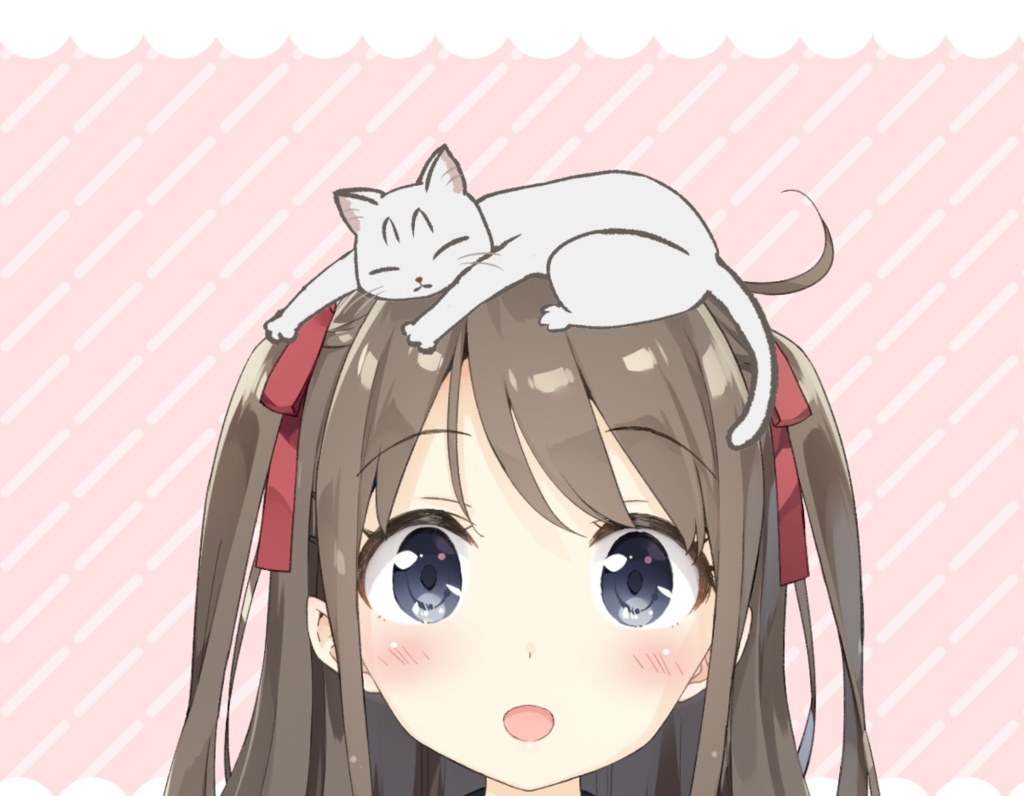 【Vtuber向け素材】頭上でくつろぐねこちゃん