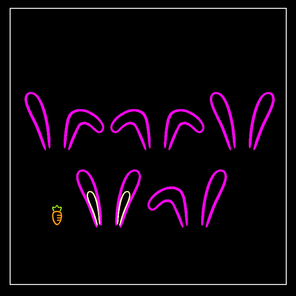 【VRC想定】光るうさ耳 / 髪飾りセット【全アバター対応】