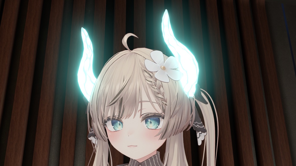 【VRC想定】光る氷の角【全アバター対応】