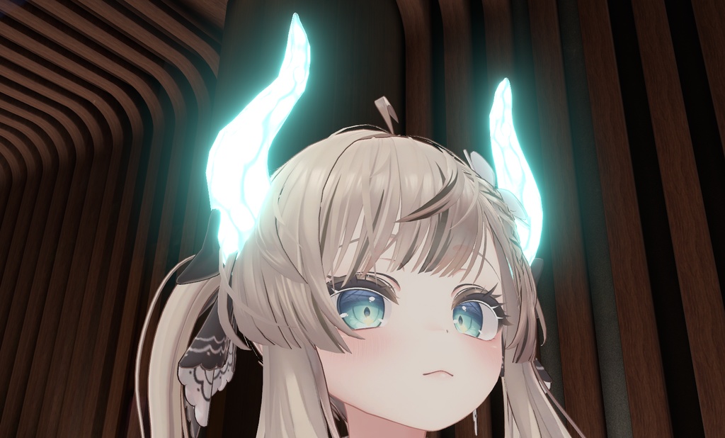 【VRC想定】光る氷の角【全アバター対応】