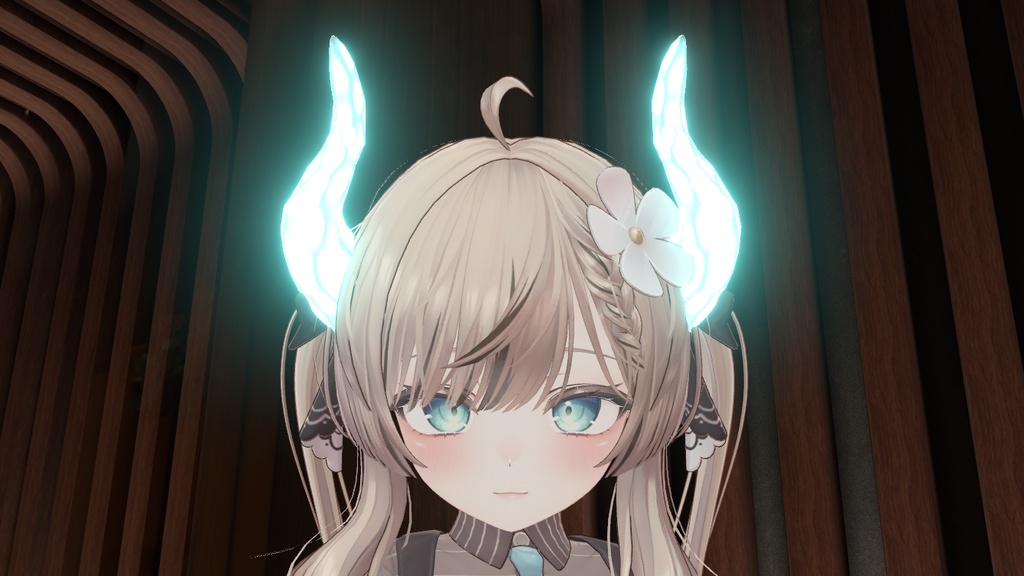 【VRC想定】光る氷の角【全アバター対応】