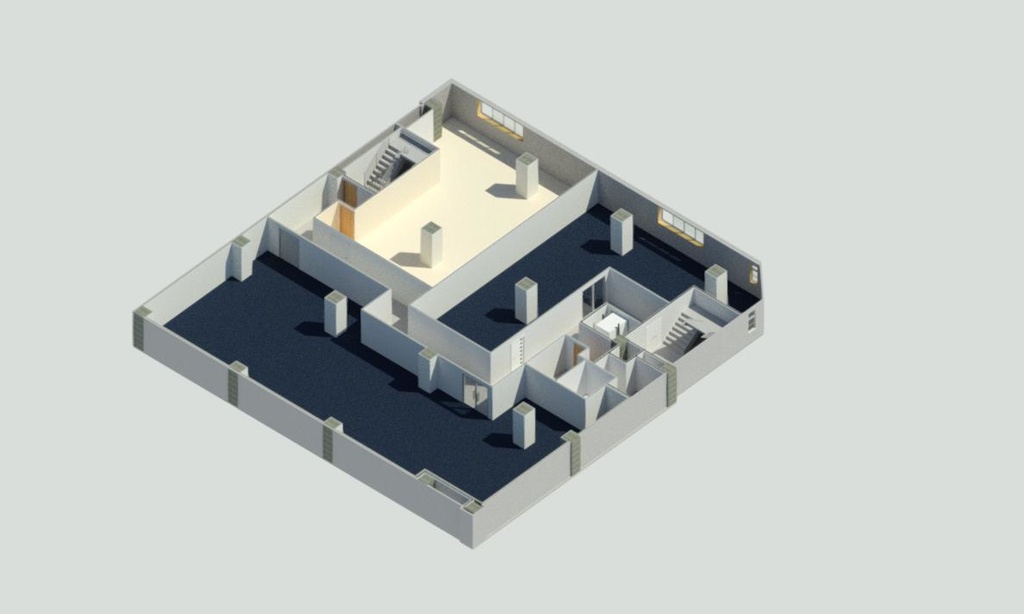 雑居ビル内観モデル　obj fbx Revit2023 rfa