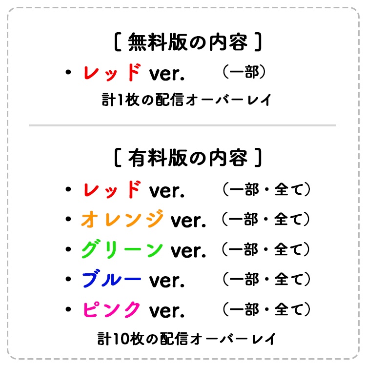 【無料】ライブ配信画面素材/オーバーレイ🔸【Youtube・Twitch・Mildomなど】